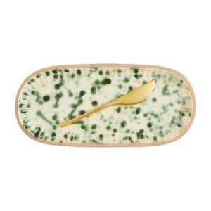 Mud Pie GREEN SPLATTER DISH SET/NWT